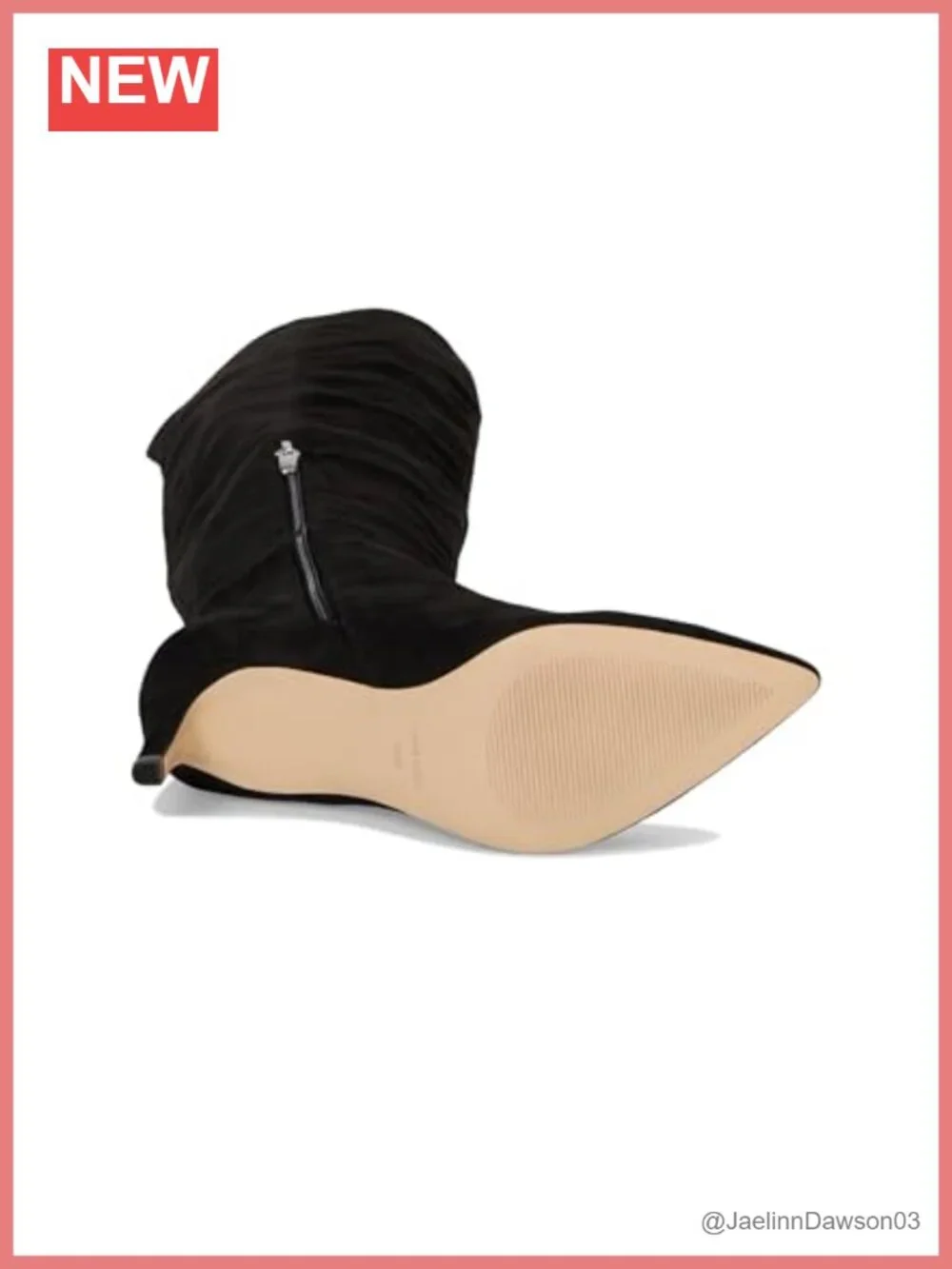 Faux Suede Over-the-Knee Stiletto Boots Pointed Toe Zip Closure Fall Boots